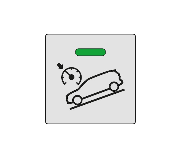 Botón de señal del sistema de control de tendencias. Señal de control del sistema de tracción del coche. Dibujo de boceto de coche moderno.