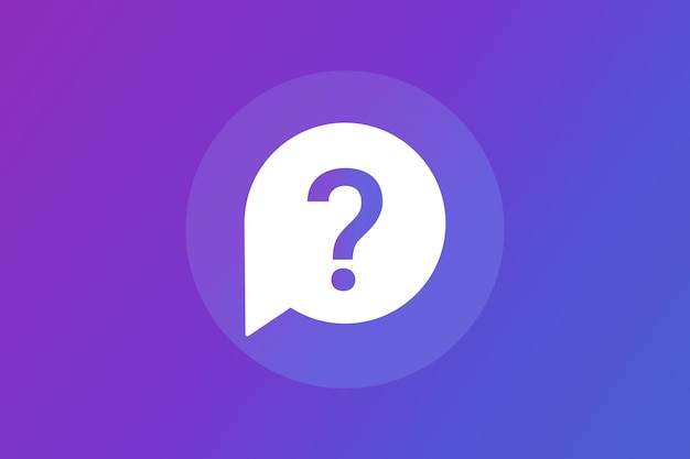 Botón de signo de interrogación con icono de vector de burbuja de voz