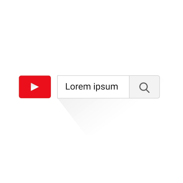 Botón de suscripción con cursor de mano canal de suscripción con ilustración de vector de icono de búsqueda