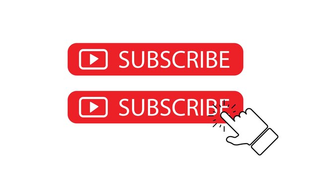 Botón de suscripción para el diseño de concepto Vector de botón de reproducción de video