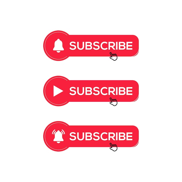 Botón de suscripción rojo y cursor para el canal