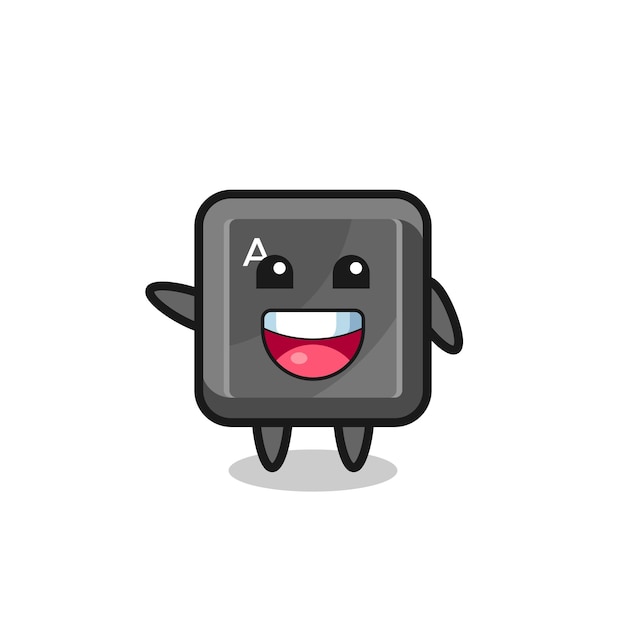 Botón de teclado feliz lindo personaje de mascota
