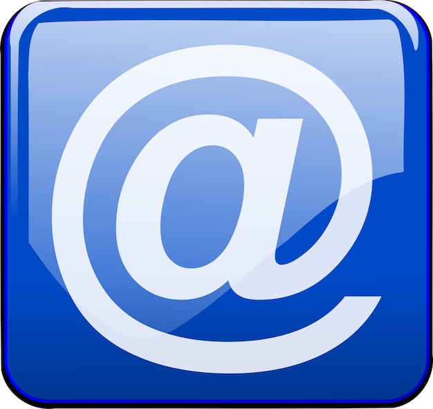 Botón de vector con botón azul de gráficos web para correo electrónico