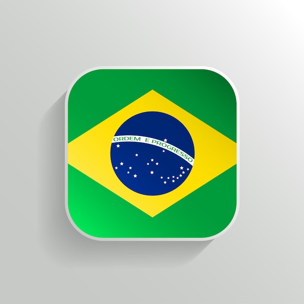 Botón Vector Icono Bandera Brasil