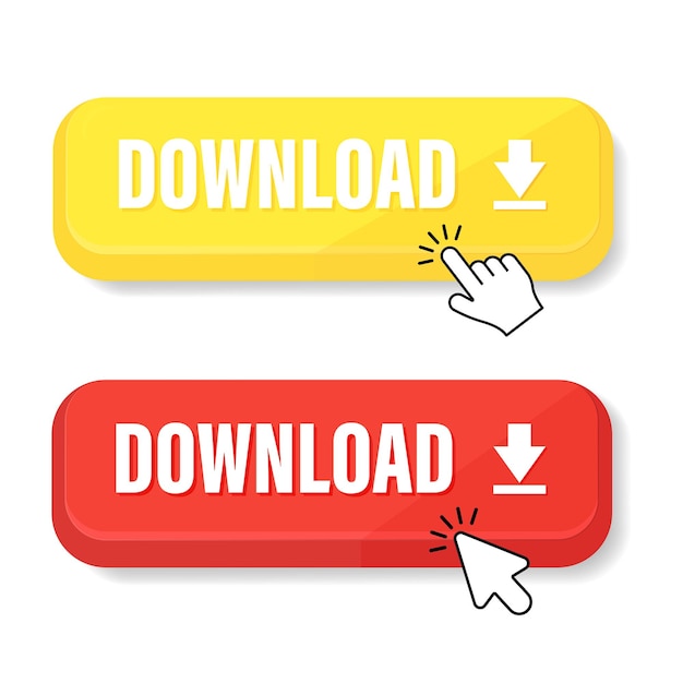 Botón vectorial DESCARGAR Colección de plantillas de formulario DESCARGAR para sitios web en estilo plano Ilustración vectorial