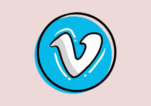 Botón de vimeo para el logotipo del símbolo del icono del teléfono de las redes sociales de vimeo editorial web