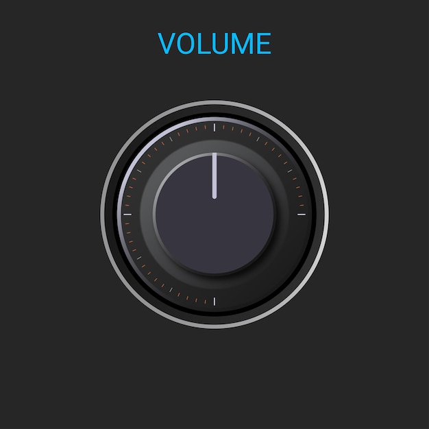 Botón de volumen Botón de círculo de metal realista