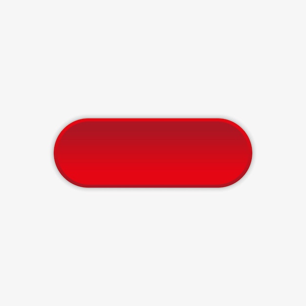 Botón volumétrico rojo en estilo neomorfismo Diseñado para aplicaciones móviles de sitios web y otros desarrolladores