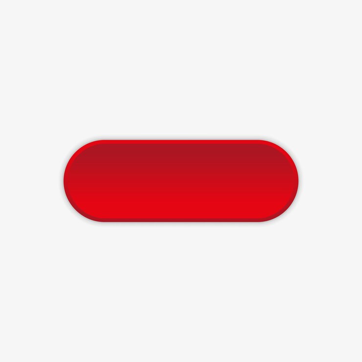 Vector botón volumétrico rojo en estilo neomorfismo diseñado para aplicaciones móviles de sitios web y otros desarrolladores