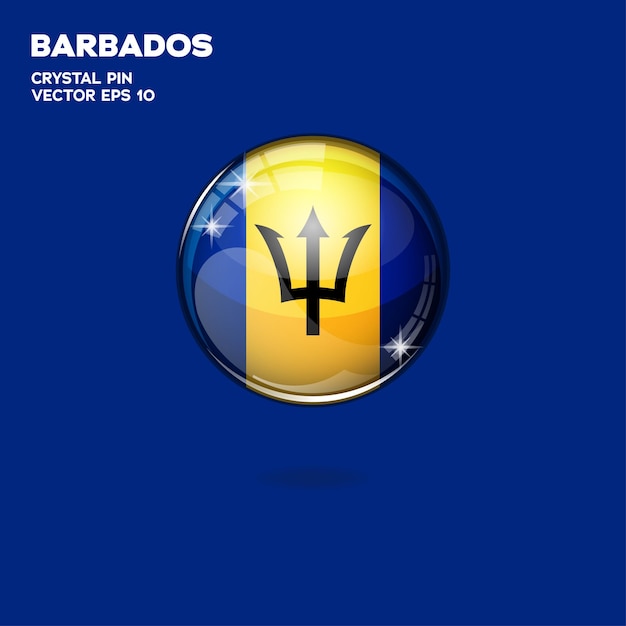 Botones 3d de la bandera de barbados