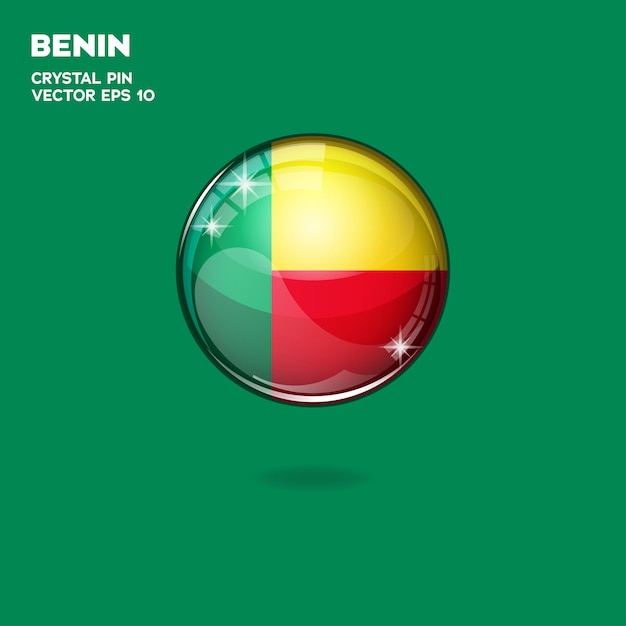 Vector botones 3d de la bandera de benin