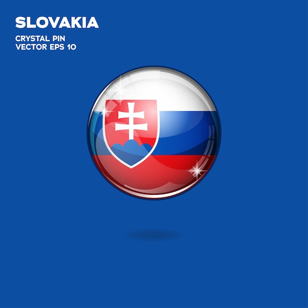 Botones 3D de la bandera de Eslovaquia