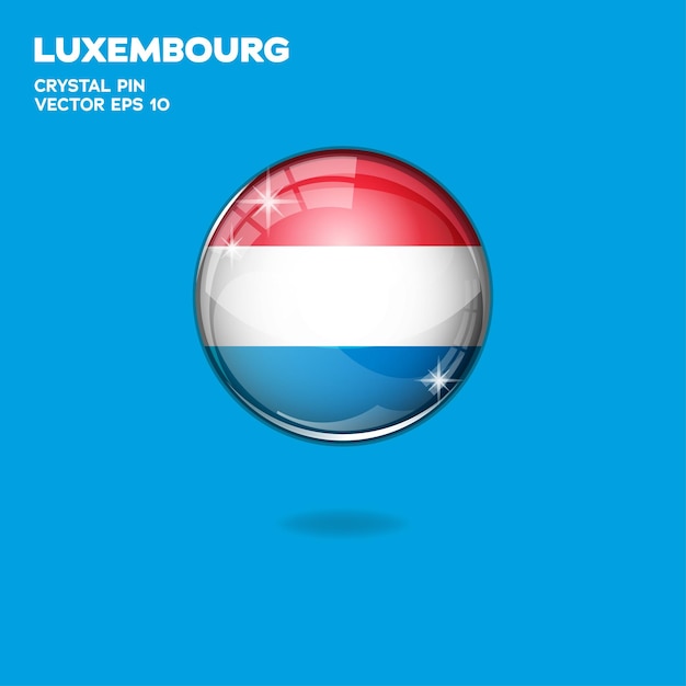 Botones 3D de la bandera de Luxemburgo