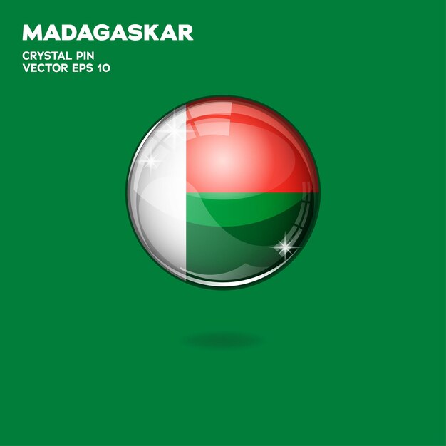 Botones 3d de la bandera de madagascar