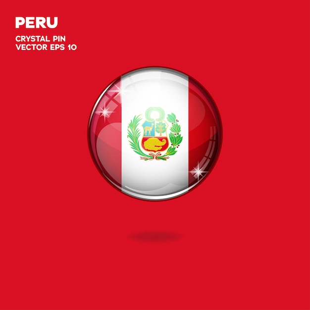 Vector botones 3d de la bandera de perú