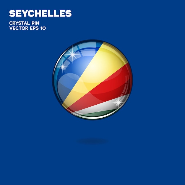 Botones 3D de la bandera de Seychelles