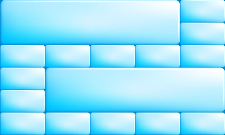 Vector botones de baldosas rectangulares de color azul frío con esquinas redondeadas espacio de copia congelado para el diseño de la web