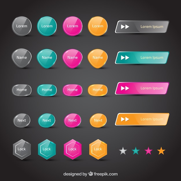 Vector botones coloridas de web