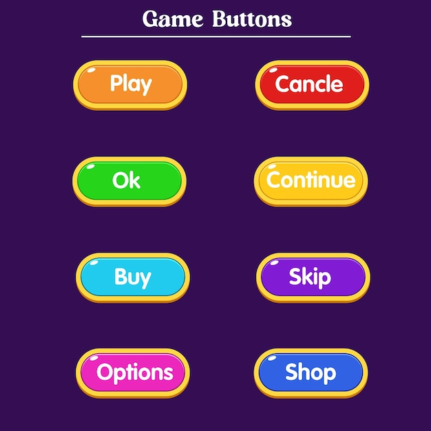 Botones coloridos para juegos o interfaz web
