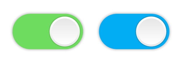 Vector los botones de conmutación se activan y se apagan con los íconos del conmutador.