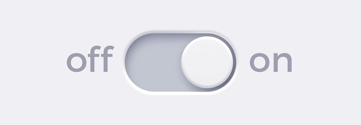 Vector botones de conmutación de encendido y apagado botón de conmutador de diseño de material ilustración vectorial