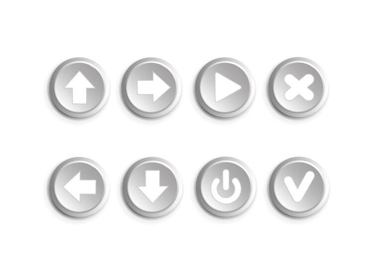 Vector botones de dirección. conjunto de botones de juegos de computadora