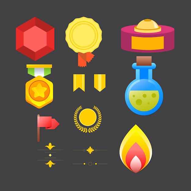 Botones y elementos de juego ui para la interfaz de espacio Kit de espacio para el menú de la aplicación móvil Botones de pantalla ro