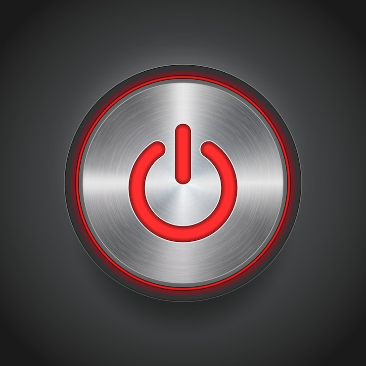 Vector botones de encendido y apagado en estilo plano interruptor de palanca ilustración vectorial sobre fondo aislado concepto de negocio de signo de apagado