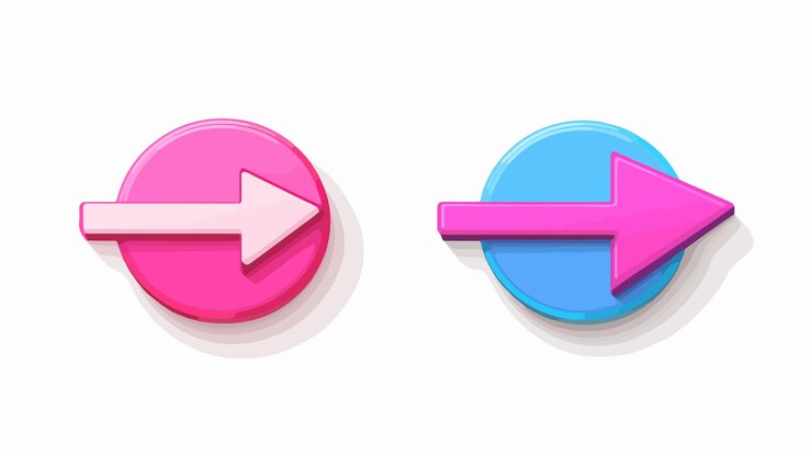 Vector botones de flecha izquierda derecha profesionales imagen 2d aislada vectorial
