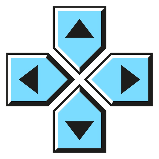 Botones de flechas retro Elementos de la interfaz de navegación azul
