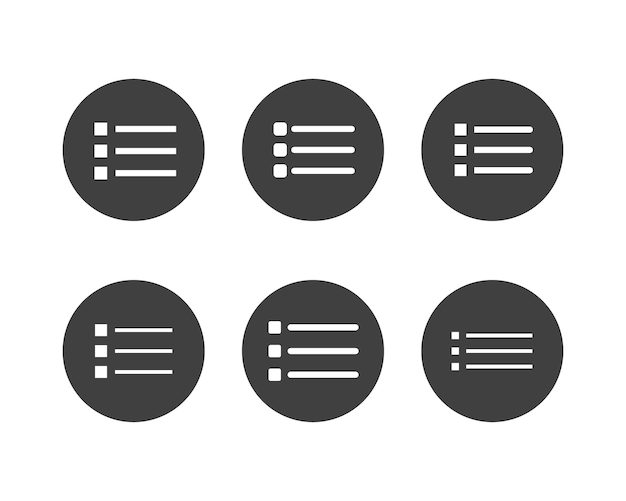 Los botones del icono del menú de hamburguesas, la navegación de la interfaz de usuario del sitio web, los elementos de diseño de la aplicación móvil, los iconos de interfaz del usuario.