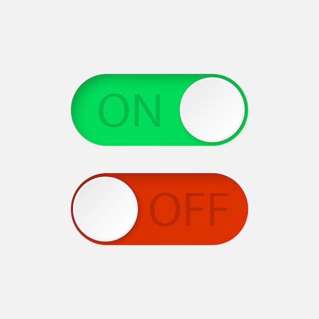 Botones de interruptor de encendido y apagado.