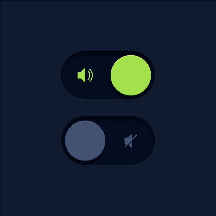 Vector botones de interruptor de volumen del altavoz