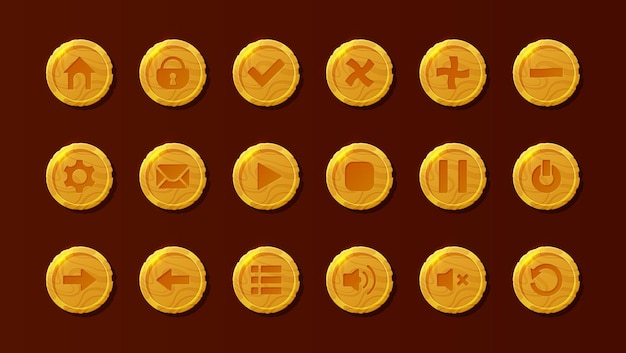 Botones de juego diseñados para juegos o aplicaciones web y móviles
