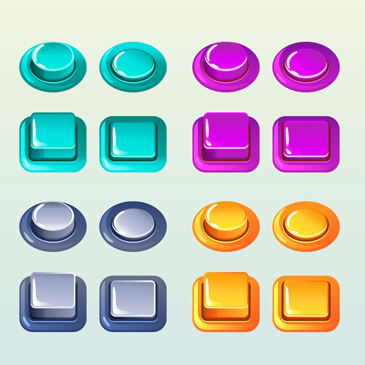 Vector botones para un juego o elemento de diseño web