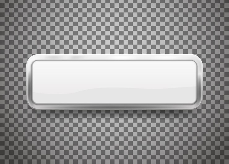 Vector botones con marco cromado aislado sobre fondo transparente ilustración vectorial