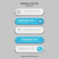 Vector botones minimalistas de contacto