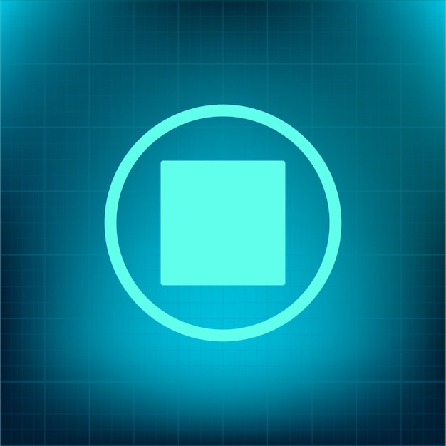 Los botones del reproductor de medios de reproducción se detienen, se rebobinan, se pausan, el símbolo del reproductor es el icono del vector.