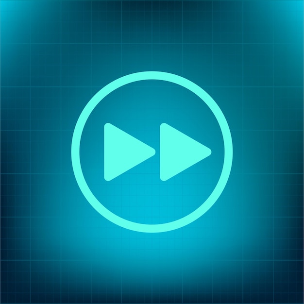 Los botones del reproductor de medios de reproducción se detienen, se rebobinan, se pausan, el símbolo del reproductor es el icono del vector.