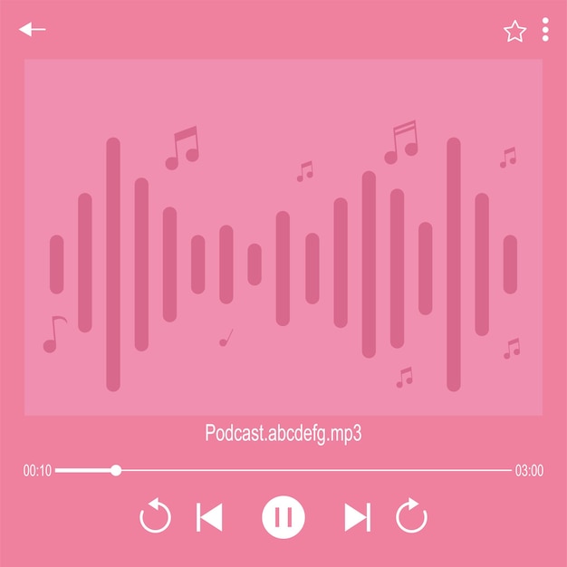 Vector botones de sonido de podcast