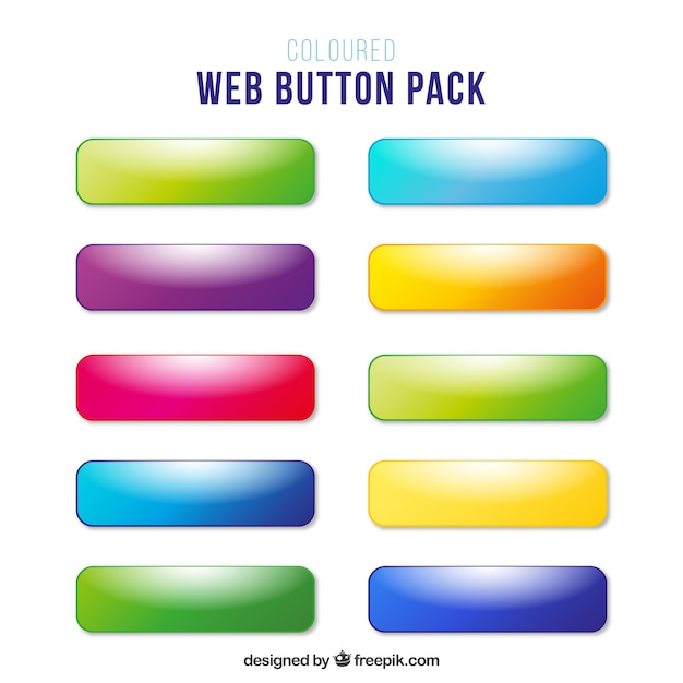 Botones web de colores sin texto