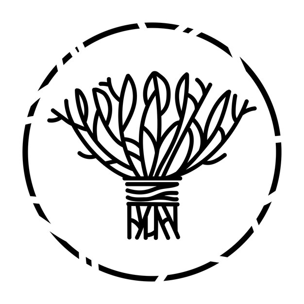 Bouquet de flores Diseño de icono de línea logotipo o emblema Dibujo de línea abstracto