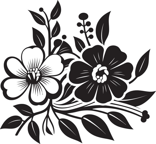 Vector bouquets etéreos de medianoche arte floral vectorial