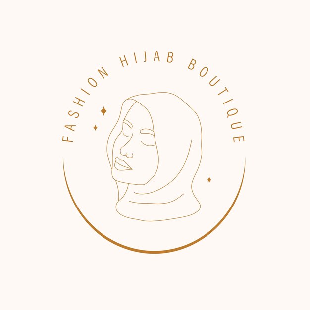 Boutique de hijab de moda Diseño de logotipo vectorial para tienda de ropa