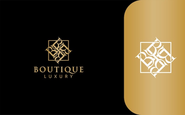 Boutique lujo logo vector oro color