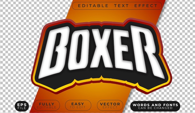 Boxeo boxeador lucha en el ring deporte completamente editable archivo de texto vectorial