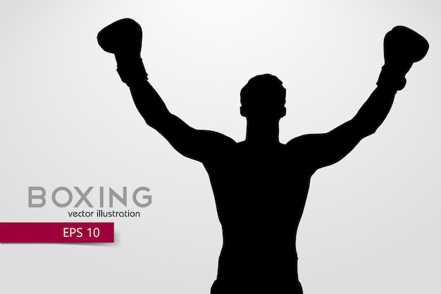 Boxeo, silueta de un boxeador