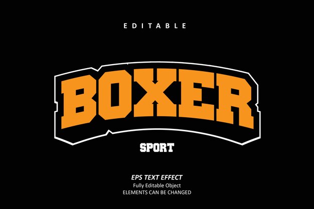 Boxer Sport Emblem Efecto de texto