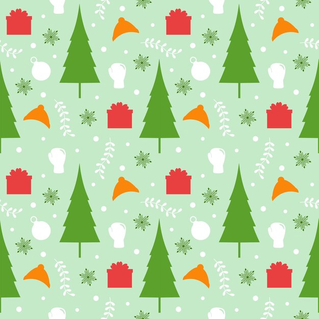 Boxing Day Venta de patrones sin fisuras con guante y caja de regalo para promoción en ilustración dibujada a mano