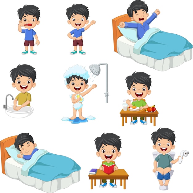 a boys morning routine from waking up to getting ready for the day